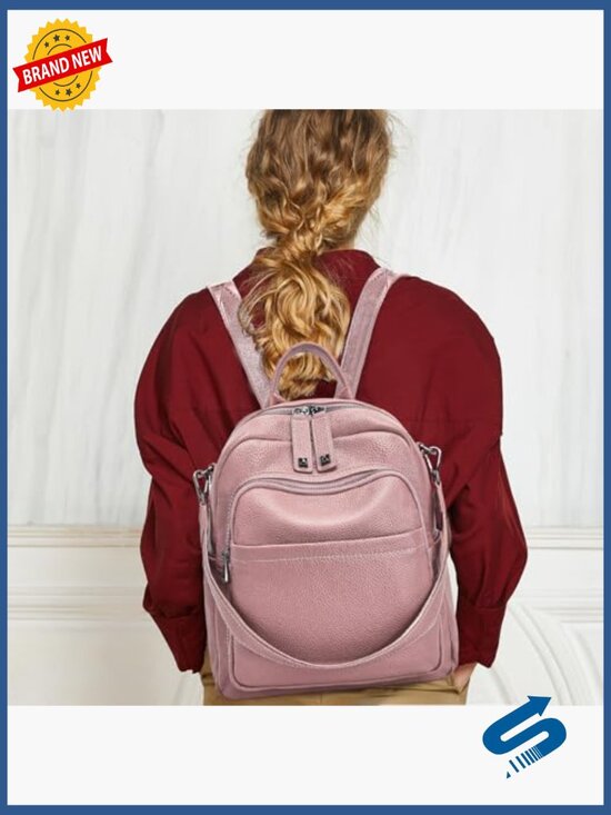 Genuine Leather Convertible Backpack Purse - Anti Theft Travel Bag main image 4